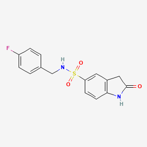 molecular formula C15H13FN2O3S B8651094 N-[(4-fluorophenyl)methyl]-2-oxo-1,3-dihydroindole-5-sulfonamide 