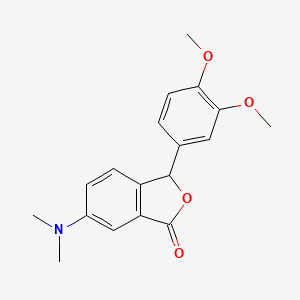 molecular formula C18H19NO4 B8651427 3-(3,4-Dimethoxyphenyl)-6-(dimethylamino)-2-benzofuran-1(3H)-one CAS No. 62633-14-1