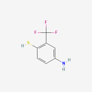 molecular formula C7H6F3NS B8651510 Benzenethiol, 4-amino-2-(trifluoromethyl)- 