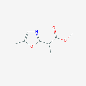 molecular formula C8H11NO3 B8651552 Methyl 2-(5-methyl-1,3-oxazol-2-yl)propanoate 