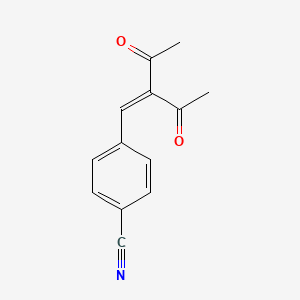 molecular formula C13H11NO2 B8651598 4-(2-Acetyl-3-oxo-1-butenyl)benzonitrile CAS No. 81764-99-0