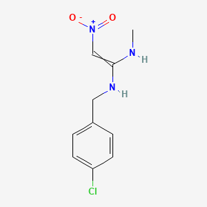 molecular formula C10H12ClN3O2 B8651686 N~1~-[(4-Chlorophenyl)methyl]-N'~1~-methyl-2-nitroethene-1,1-diamine CAS No. 120738-99-0