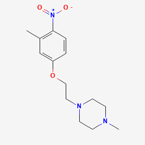 molecular formula C14H21N3O3 B8651689 1-Methyl-4-[2-(3-methyl-4-nitrophenoxy)ethyl]piperazine 