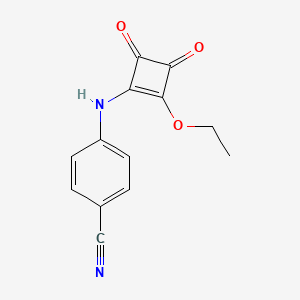 molecular formula C13H10N2O3 B8651754 4-[(2-Ethoxy-3,4-dioxocyclobut-1-en-1-yl)amino]benzonitrile 