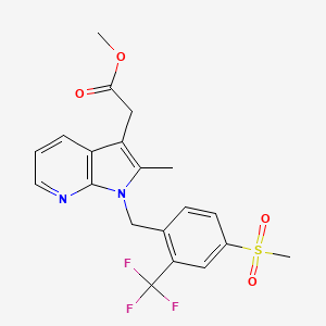 molecular formula C20H19F3N2O4S B8651892 methyl 2-(2-methyl-1-(4-(methylsulfonyl)-2-(trifluoromethyl)benzyl)-1H-pyrrolo[2,3-b]pyridin-3-yl)acetate 