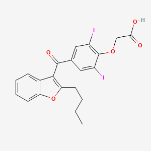 molecular formula C21H18I2O5 B8651930 [4-(2-Butylbenzofuran-3-ylcarbonyl)-2,6-diiodophenoxy]acetic acid CAS No. 147030-47-5