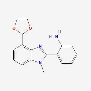 Benzenamine, 2-[4-(1,3-dioxolan-2-yl)-1-methyl-1H-benzimidazol-2-yl]-