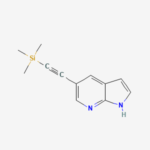 molecular formula C12H14N2Si B8651982 5-((Trimethylsilyl)ethynyl)-1H-pyrrolo[2,3-b]pyridine 