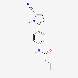 molecular formula C16H17N3O B8652042 N-(4-(5-Cyano-1-methyl-1H-pyrrol-2-yl)phenyl)butyramide CAS No. 921631-43-8