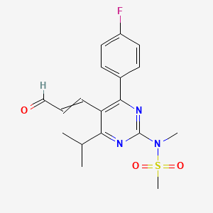 molecular formula C18H20FN3O3S B8652067 Fluorophenyl)-5-[(E)-3-oxoprop-1-enyl]-6-propan-2-ylpyrimidin-2-yl]-N-methylmethanesulfonamide 