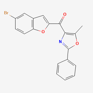 molecular formula C19H12BrNO3 B8652129 Methanone, (5-bromo-2-benzofuranyl)(5-methyl-2-phenyl-4-oxazolyl)- CAS No. 132646-31-2