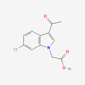 molecular formula C12H10ClNO3 B8652232 2-(3-acetyl-6-chloroindol-1-yl)acetic acid 