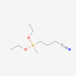 molecular formula C9H19NO2Si B086523 4-[diethoxy(methyl)silyl]butanenitrile CAS No. 1067-99-8