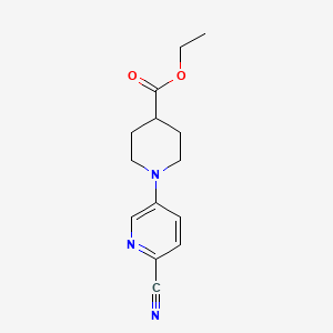 molecular formula C14H17N3O2 B8652411 6'-Cyano-3,4,5,6-tetrahydro-2H-[1,3]bipyridinyl-4-carboxylic acid ethyl ester 