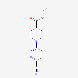 6'-Cyano-3,4,5,6-tetrahydro-2H-[1,3]bipyridinyl-4-carboxylic acid ethyl ester