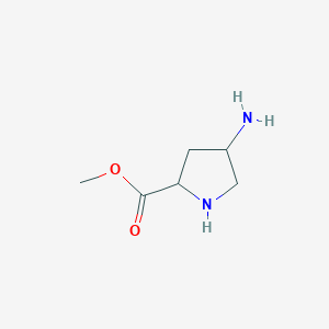 molecular formula C6H12N2O2 B8652418 Methyl 4-aminopyrrolidine-2-carboxylate 
