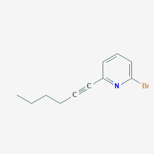 molecular formula C11H12BrN B8652450 2-Bromo-6-(hex-1-YN-1-YL)pyridine CAS No. 121111-76-0