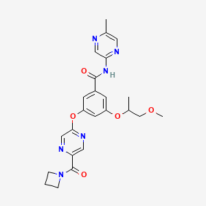 molecular formula C24H26N6O5 B8652465 3-{[5-(azetidin-1-ylcarbonyl)pyrazin-2-yl]oxy}-5-{[(1S)-1-methyl-2-(methyloxy)ethyl]oxy}-N-(5-methylpyrazin-2-yl)benzamide 