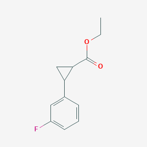 molecular formula C12H13FO2 B8652505 Ethyl 2-(3-fluorophenyl)cyclopropane carboxylate 