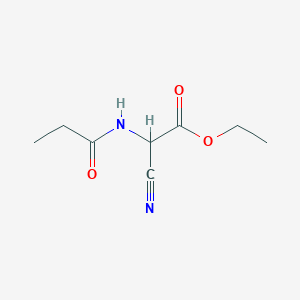 molecular formula C8H12N2O3 B8652663 ethyl 2-cyano-2-propanamidoacetate 