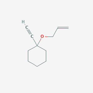 molecular formula C11H16O B8652713 Cyclohexane, 1-ethynyl-1-(2-propenyloxy)- CAS No. 57900-04-6