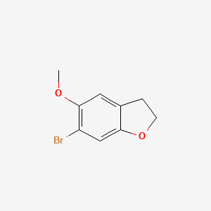 molecular formula C9H9BrO2 B8652742 6-Bromo-5-methoxy-2,3-dihydrobenzofuran 