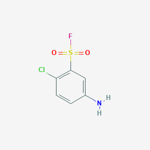 molecular formula C6H5ClFNO2S B8652830 2-Chloro-5-amino benzene sulphonylfluoride 