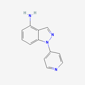 molecular formula C12H10N4 B8652833 1-(4-Pyridinyl)-1H-indazol-4-amine 
