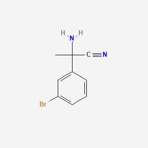 molecular formula C9H9BrN2 B8652841 2-Amino-2-(3-bromo-phenyl)-propionitrile 