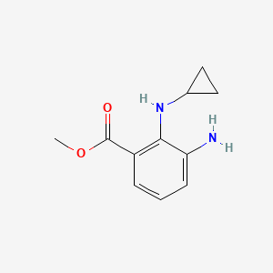 molecular formula C11H14N2O2 B8652908 Methyl 3-amino-2-(cyclopropylamino)benzoate 