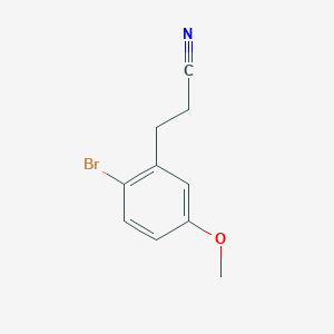 molecular formula C10H10BrNO B8652942 3-(2-Bromo-5-methoxyphenyl)propanenitrile 