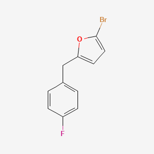 molecular formula C11H8BrFO B8652958 2-Bromo-5-[(4-fluorophenyl)methyl]furan CAS No. 154355-81-4