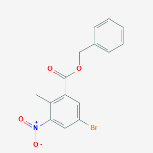 molecular formula C15H12BrNO4 B8652971 5-Bromo-2-methyl-3-nitrobenzoic acid benzyl ester CAS No. 630400-00-9