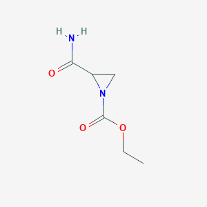 molecular formula C6H10N2O3 B8652975 Ethyl 2-carbamoylaziridine-1-carboxylate 
