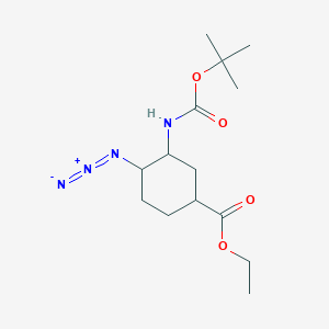molecular formula C14H24N4O4 B8652994 Ethyl 4-azido-3-(tert-butoxycarbonylamino)cyclohexanecarboxylate 