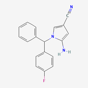 5-Amino-1-((4-fluorophenyl)(phenyl)methyl)-1H-pyrrole-3-carbonitrile