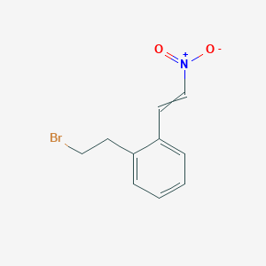 molecular formula C10H10BrNO2 B8653392 2-(2'-Bromoethyl)-beta-nitrostyrene 