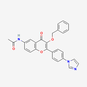 molecular formula C27H21N3O4 B8653454 N-[2-(4-imidazol-1-ylphenyl)-4-oxo-3-phenylmethoxychromen-6-yl]acetamide 