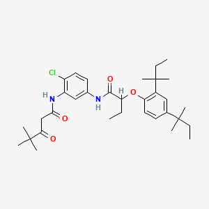 molecular formula C33H47ClN2O4 B8653482 Pentanamide, N-[5-[[2-[2,4-bis(1,1-dimethylpropyl)phenoxy]-1-oxobutyl]amino]-2-chlorophenyl]-4,4-dimethyl-3-oxo- CAS No. 27982-36-1