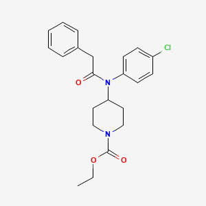 molecular formula C22H25ClN2O3 B8653537 ETHYL 4-[(4-CHLOROPHENYL)(PHENYLACETYL)AMINO]PIPERIDINE-1-CARBOXYLATE CAS No. 63258-47-9