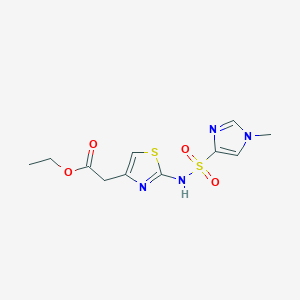 Ethyl (2-{[(1-methyl-1H-imidazol-4-yl)sulfonyl]amino}-1,3-thiazol-4-yl)acetate