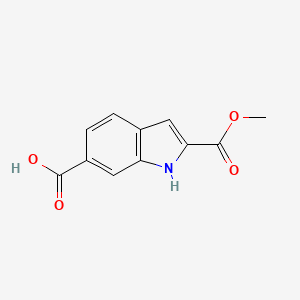 molecular formula C11H9NO4 B8653817 2-(methoxycarbonyl)-1H-indole-6-carboxylic acid 