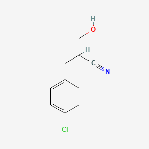 molecular formula C10H10ClNO B8653844 2-(4-Chlorobenzyl)-3-hydroxypropanenitrile 