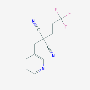 molecular formula C12H10F3N3 B8653848 [(Pyridin-3-yl)methyl](3,3,3-trifluoropropyl)propanedinitrile CAS No. 647839-41-6