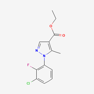 molecular formula C13H12ClFN2O2 B8653883 ethyl 1-(3-chloro-2-fluorophenyl)-5-methyl-1H-pyrazole-4-carboxylate 