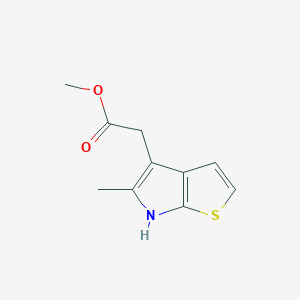 molecular formula C10H11NO2S B8653903 methyl 2-(5-methyl-6H-thieno[2,3-b]pyrrol-4-yl)acetate 