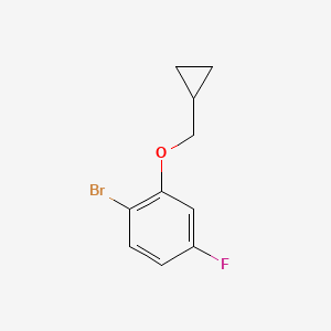 molecular formula C10H10BrFO B8653959 1-Bromo-2-cyclopropylmethoxy-4-fluoro-benzene 