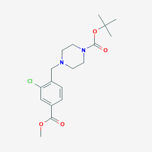 molecular formula C18H25ClN2O4 B8653967 Tert-butyl 4-[[2-chloro-4-(methoxycarbonyl)phenyl]methyl]piperazine-1-carboxylate 
