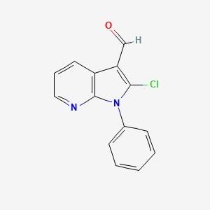 molecular formula C14H9ClN2O B8654035 2-chloro-1-phenyl-1H-pyrrolo[2,3-b]pyridine-3-carboxaldehyde 