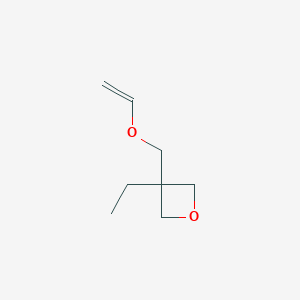 molecular formula C8H14O2 B8654202 3-(ethenoxymethyl)-3-ethyloxetane 